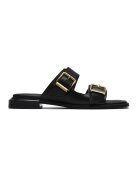 Clarks Кожени чехли Ariany Bay с тока - Черен -