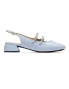 Clarks Кожени лачени пантофки Daiss тип Mary Janes с отворена пета Небесносин