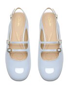 Clarks Кожени лачени пантофки Daiss тип Mary Janes с отворена пета Небесносин