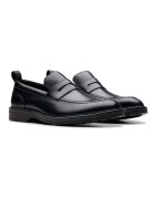 Clarks Кожени мокасини Aldwin Step Черен