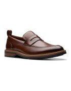 Clarks Кожени мокасини Aldwin Step Коняк кафяв