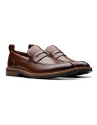 Clarks Кожени мокасини Aldwin Step Коняк кафяв