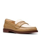 Clarks Кожени мокасини Бял/Бежов