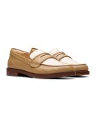 Clarks Кожени мокасини Бял/Бежов