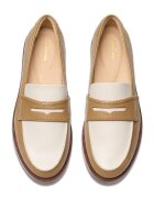 Clarks Кожени мокасини Бял/Бежов