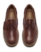 Clarks Кожени мокасини Cleyhill Коняк кафяв