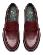 Clarks Кожени мокасини Craft James Тъмночервен
