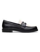 Clarks Кожени мокасини Избеляло черно