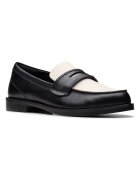 Clarks Кожени мокасини Избеляло черно
