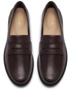 Clarks Кожени мокасини Коняк кафяв