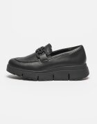 Clarks Кожени мокасини с контрасти Черен