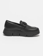 Clarks Кожени мокасини с контрасти Черен