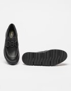 Clarks Кожени мокасини с контрасти Черен