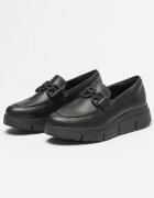 Clarks Кожени мокасини с контрасти Черен