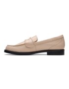 Clarks Кожени мокасини Светло бежово