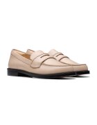 Clarks Кожени мокасини Светло бежово