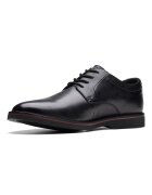 Clarks Кожени обувки Atticus тип Derby с овален връх Избеляло черно