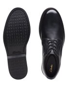 Clarks Кожени обувки Atticus тип Derby с овален връх Избеляло черно