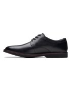 Clarks Кожени обувки Atticus тип Derby с овален връх Избеляло черно