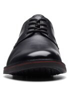 Clarks Кожени обувки Atticus тип Derby с овален връх Избеляло черно