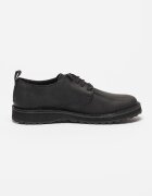 Clarks Кожени обувки с лого Черен