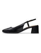 Clarks Кожени обувки с отворена пета и масивен ток Черен
