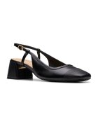 Clarks Кожени обувки с отворена пета и масивен ток Черен