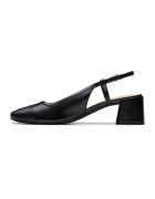 Clarks Кожени обувки с отворена пета и масивен ток