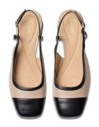 Clarks Кожени обувки с отворена пета и масивен ток Черен/Бежов
