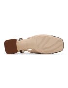 Clarks Кожени обувки с отворена пета и масивен ток Черен/Бежов