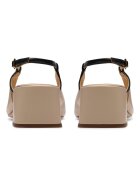 Clarks Кожени обувки с отворена пета и масивен ток Черен/Бежов
