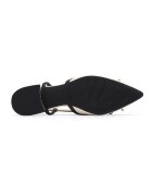 Clarks Кожени обувки Sansa с каишка на петата Черен/Мръснобял