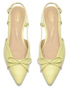 Clarks Кожени обувки Sansa с каишка на петата Шам фъстък зелено