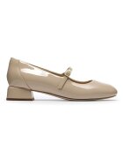 Clarks Кожени пантофки Daiss тип Mary Janes с малък ток Светло бежово