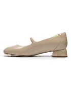 Clarks Кожени пантофки Daiss тип Mary Janes с малък ток Светло бежово