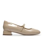 Clarks Кожени пантофки Daiss тип Mary Janes с малък ток - Светло бежово
