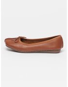 Clarks Кожени пантофки Freckle Ice с панделка