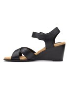 Clarks Кожени полускосени сандали Черен