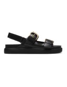 Clarks Кожени сандали Aristella Bay с тока - Черен