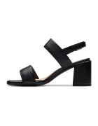 Clarks Кожени сандали Ezoria с масивен ток Черен