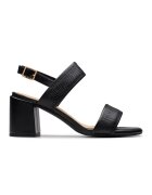 Clarks Кожени сандали Ezoria с масивен ток Черен