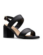 Clarks Кожени сандали Ezoria с масивен ток Черен
