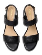 Clarks Кожени сандали Ezoria с масивен ток Черен