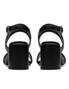 Clarks Кожени сандали Ezoria с масивен ток Черен