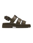 Clarks Кожени сандали Orinoco 3 с каишка с тока - Тъмно каки