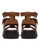 Clarks Кожени сандали Orinoco Cove с каишки с тока Канелено кафяво
