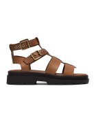 Clarks Кожени сандали Orinoco Cove с каишки с тока - Канелено кафяво