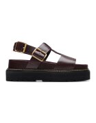 Clarks Кожени сандали с равна платформа