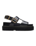 Clarks Кожени сандали с равна платформа