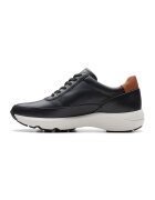 Clarks Кожени спортни обувки със страничен цип - Черен/Мръснобял